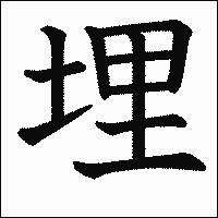 漢字「埋」の教科書体イメージ