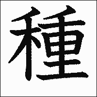 漢字「種」の教科書体イメージ