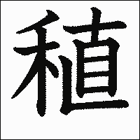 漢字「稙」の教科書体イメージ