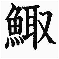 漢字「鯫」の教科書体イメージ