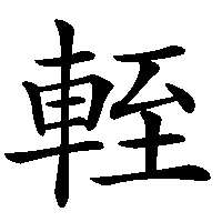 漢字「輊」の筆順(書き順)解説アニメーション