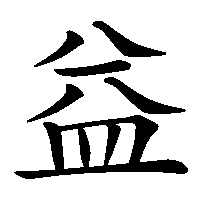 漢字「益」の筆順(書き順)解説アニメーション
