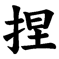 漢字「捏」の筆順(書き順)解説アニメーション