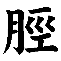 漢字「脛」の筆順(書き順)解説アニメーション