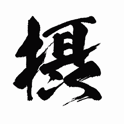 漢字「摂」の闘龍書体画像