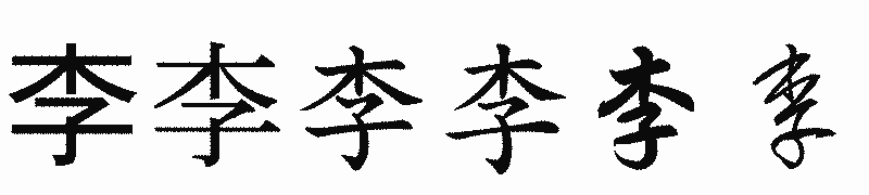 漢字「李」の書体比較