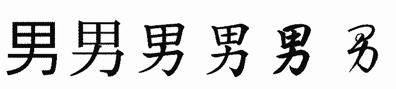 漢字「男」の書体比較