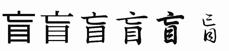 漢字「盲」の書体比較