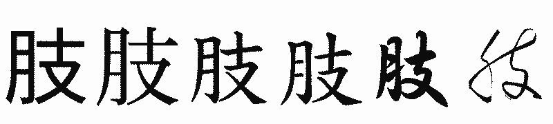 漢字「肢」の書体比較