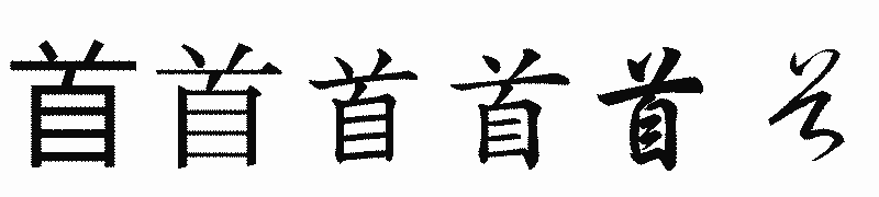 漢字「首」の書体比較