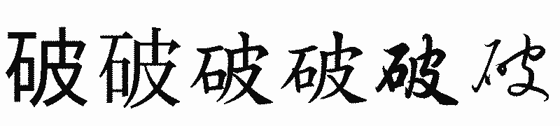 漢字「破」の書体比較
