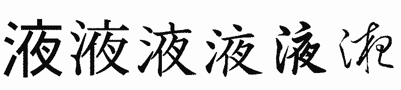 漢字「液」の書体比較
