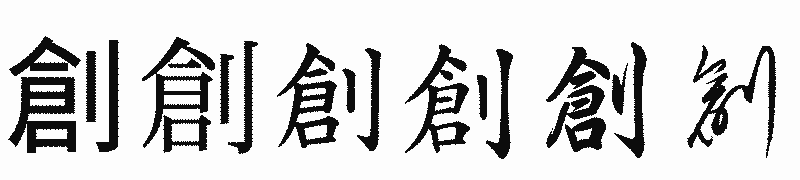 漢字「創」の書体比較