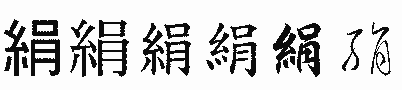 漢字「絹」の書体比較