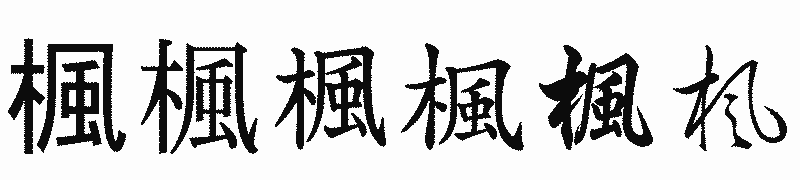 漢字「楓」の書体比較