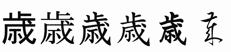 漢字「歳」の書体比較