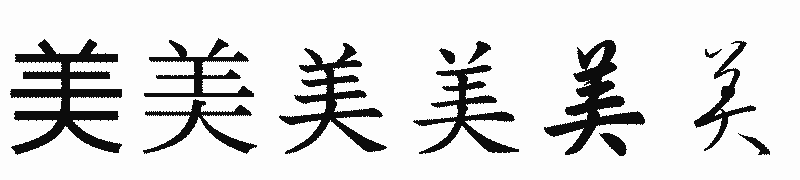 漢字「美」の書体比較
