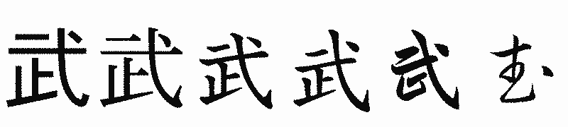 漢字「武」の書体比較