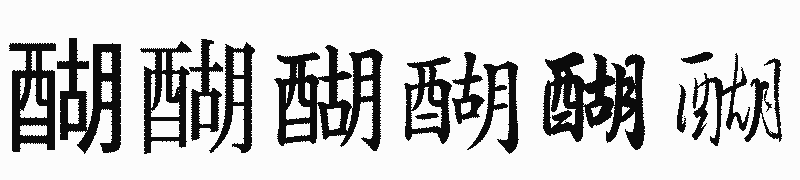 漢字「醐」の書体比較