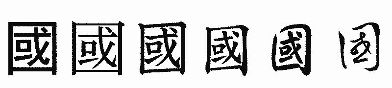 漢字「國」の書体比較