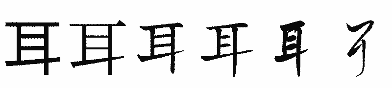 漢字「耳」の書体比較