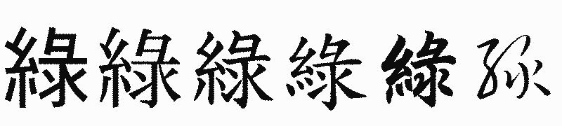 漢字「綠」の書体比較