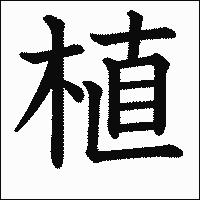 漢字「植」の教科書体イメージ