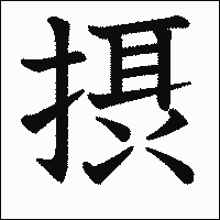 漢字「摂」の教科書体イメージ