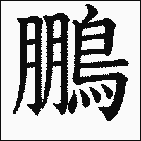 漢字「鵬」の教科書体イメージ