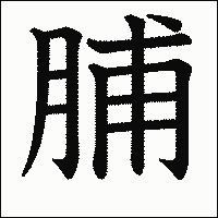 漢字「脯」の教科書体イメージ