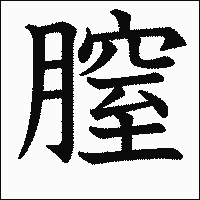 漢字「膣」の教科書体イメージ