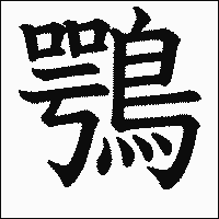 漢字「鶚」の教科書体イメージ