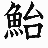 漢字「鮐」の教科書体イメージ