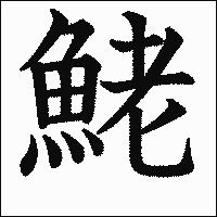 漢字「鮱」の教科書体イメージ