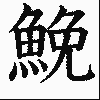 漢字「鮸」の教科書体イメージ