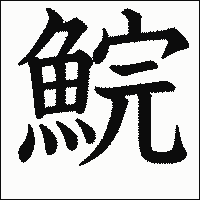 漢字「鯇」の教科書体イメージ