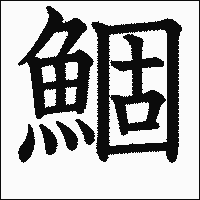 漢字「鯝」の教科書体イメージ