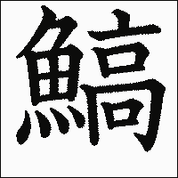 漢字「鰝」の教科書体イメージ
