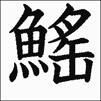 漢字「鰩」の教科書体イメージ