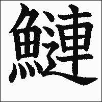 漢字「鰱」の教科書体イメージ
