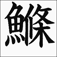 漢字「鰷」の教科書体イメージ
