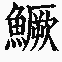 漢字「鱖」の教科書体イメージ