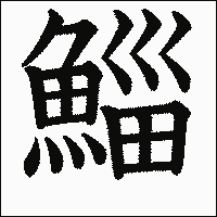 漢字「鯔」の教科書体イメージ