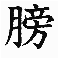 漢字「膀」の教科書体イメージ