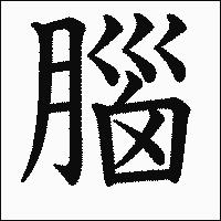 漢字「腦」の教科書体イメージ