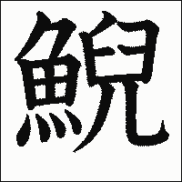 漢字「鯢」の教科書体イメージ