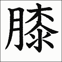 漢字「膝」の教科書体イメージ