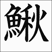 漢字「鰍」の教科書体イメージ