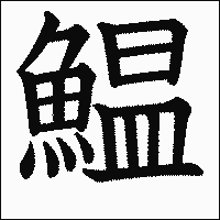 漢字「鰛」の教科書体イメージ