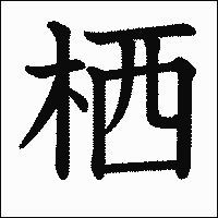 漢字「栖」の教科書体イメージ